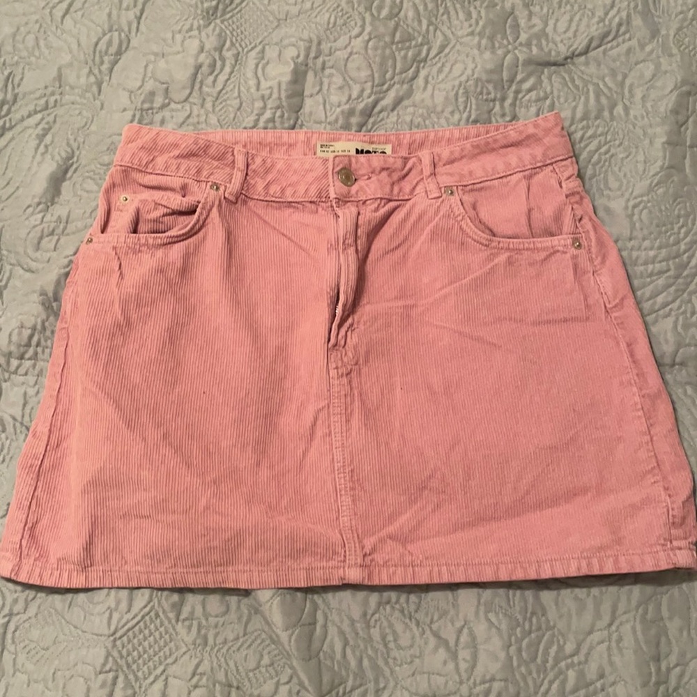 Topshop size 10 pink corduroy skirt